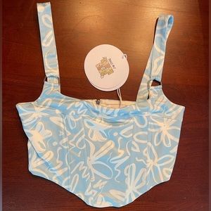 Princess Polly flower child corset blue and white
